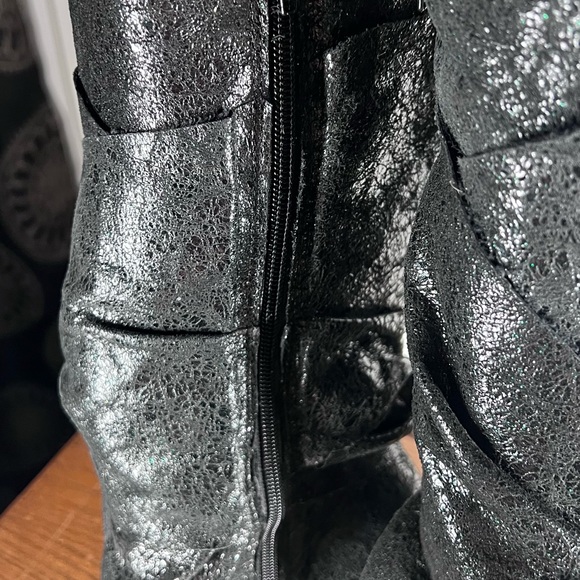 Irregular Choice Party Pants Black Zip Up Knee High Boots Shoes 6 1/2 - Picture 6 of 6